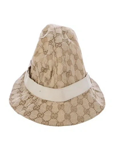 Pre-owned Gucci Pattern Print Hat In Neutral