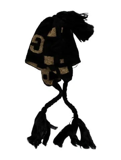 Pre-owned Gucci Pattern Print Mohair Blend Knit Hat W/tags