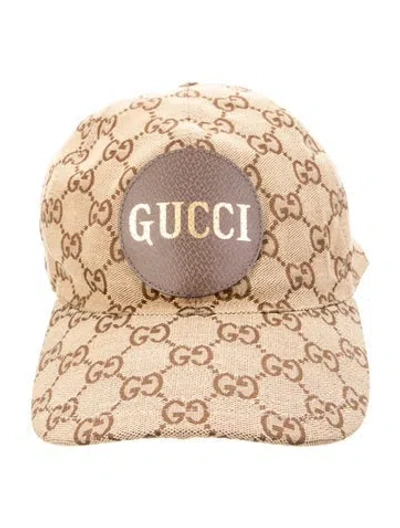 Pre-owned Gucci Pattern Print Monogram Baseball Cap In Neutral