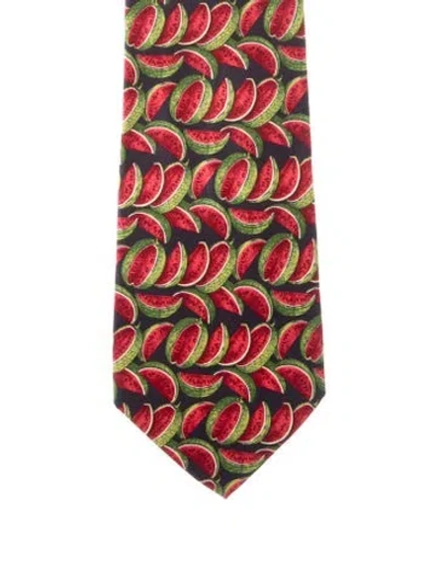 Pre-owned Gucci Pattern Print Silk Tie In Black