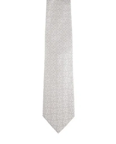 Pre-owned Gucci Pattern Print Silk Tie In Gray