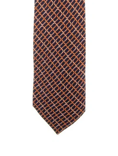 Pre-owned Gucci Pattern Print Silk Tie In Multi