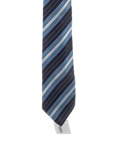 Pre-owned Gucci Pattern Print Tie In Blue