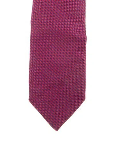 Pre-owned Gucci Pattern Print Tie In Red