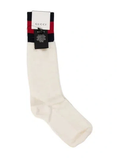 Pre-owned Gucci Pattern Print Trouser Socks W/tags In Neutral