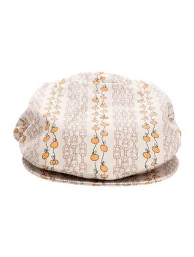 Pre-owned Gucci Pattern Prints Newsboy Hat In Neutrals