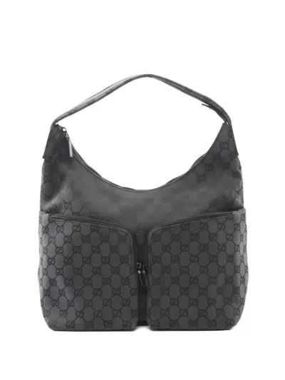 Pre-owned Gucci Pattern Shoulder Bag In Gray