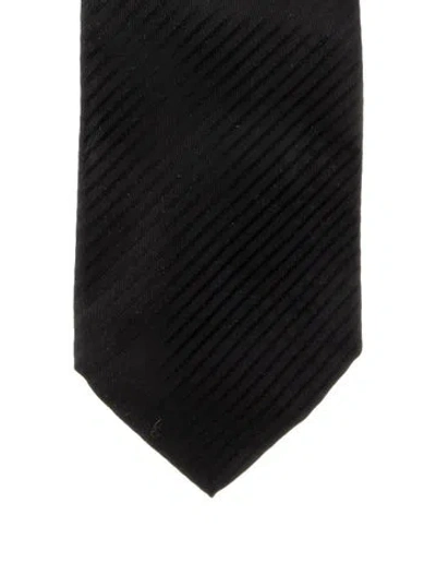 Pre-owned Gucci Pattern Silk Tie In Black