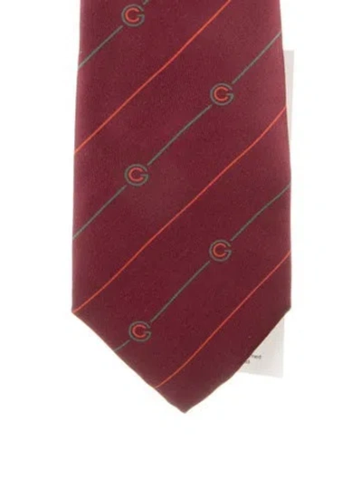 Pre-owned Gucci Pattern Silk Tie In Burgundy