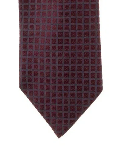 Pre-owned Gucci Pattern Silk Tie In Purple
