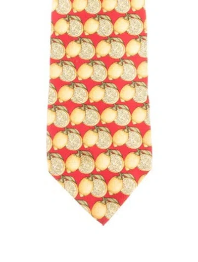 Pre-owned Gucci Pattern Silk Tie In Red