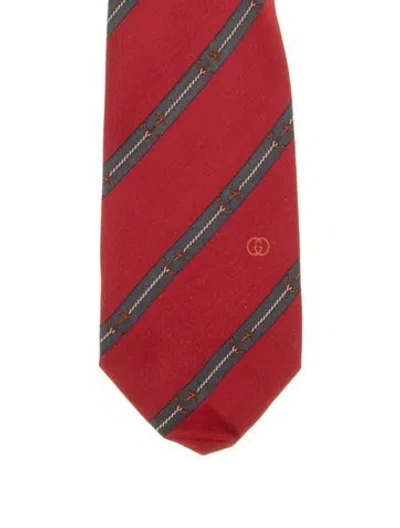 Pre-owned Gucci Pattern Silk Tie In Red