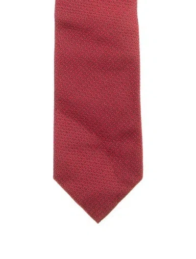 Pre-owned Gucci Pattern Silk Tie In Red