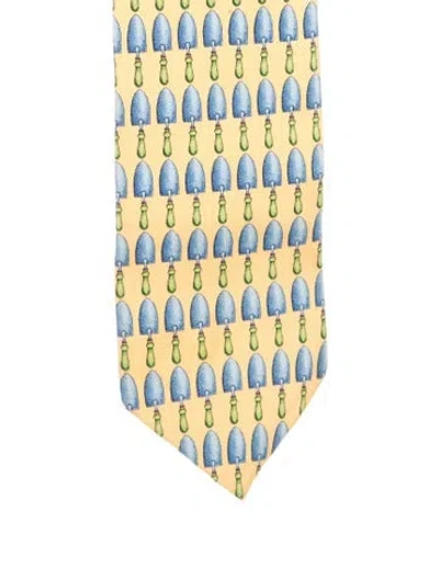 Pre-owned Gucci Pattern Silk Tie In Yellow