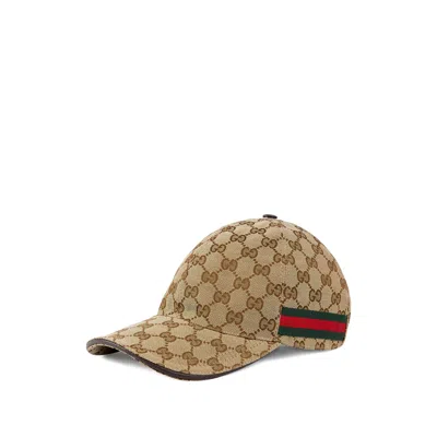 Gucci Original Gg Web Canvas Baseball Hat In Brown