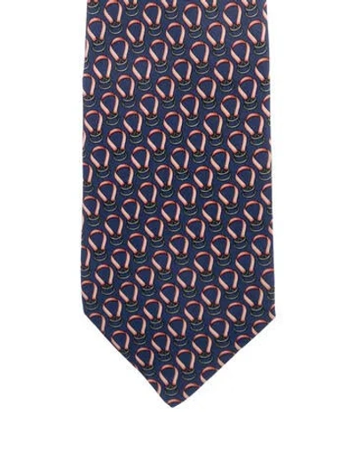 Pre-owned Gucci Pattern Tie In Blue