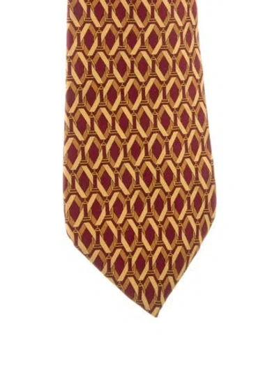 Pre-owned Gucci Pattern Tie In Red