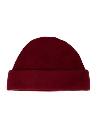 Pre-owned Gucci Patterned Beanie W/tags In Burgundy