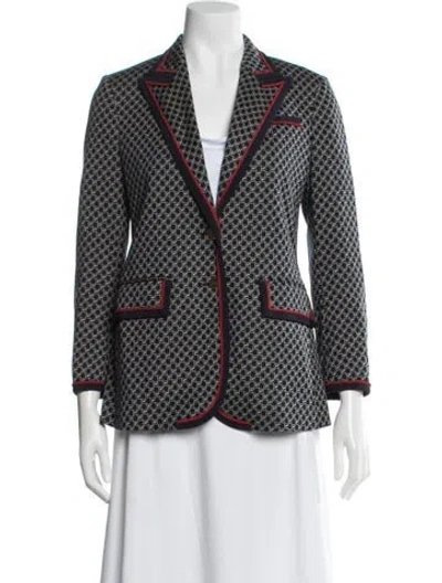 Pre-owned Gucci Patterned Blazer In Blue