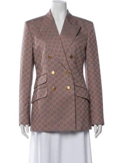 Pre-owned Gucci Patterned Blazer In Pink