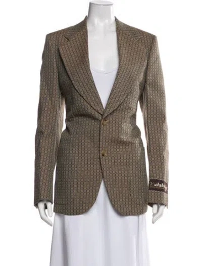 Pre-owned Gucci Patterned Blazer W/ Tags In Brown