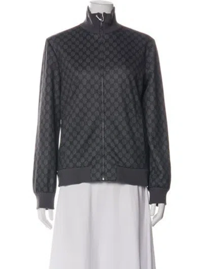 Pre-owned Gucci Patterned Bomber Jacket W/ Tags In Gray