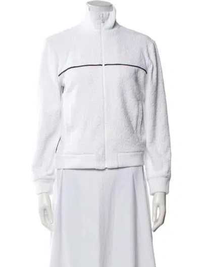 Pre-owned Gucci Patterned Bomber Jacket In White