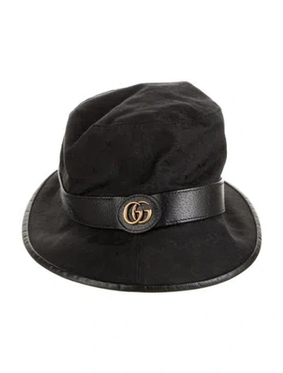 Pre-owned Gucci Patterned Bucket Hat In Black