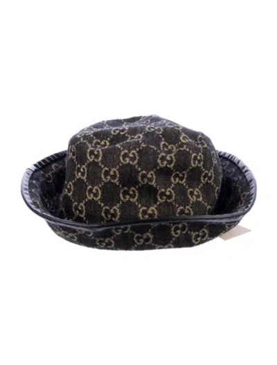 Pre-owned Gucci Patterned Bucket Hat In Black