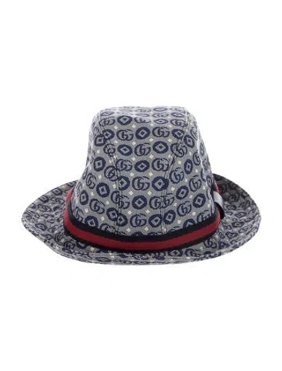 Pre-owned Gucci Patterned Bucket Hat In Blue