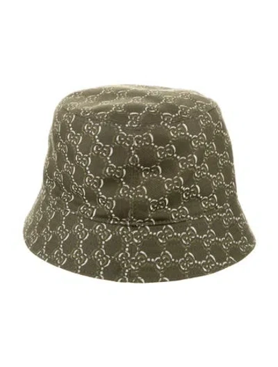 Pre-owned Gucci Patterned Bucket Hat W/tags In Green