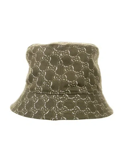 Pre-owned Gucci Patterned Bucket Hat W/tags In Green