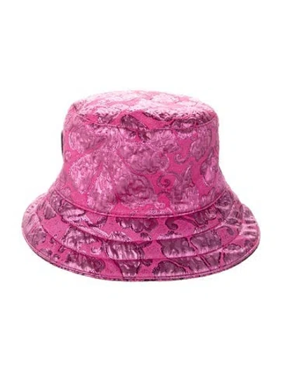 Pre-owned Gucci Patterned Bucket Hat W/tags In Pink
