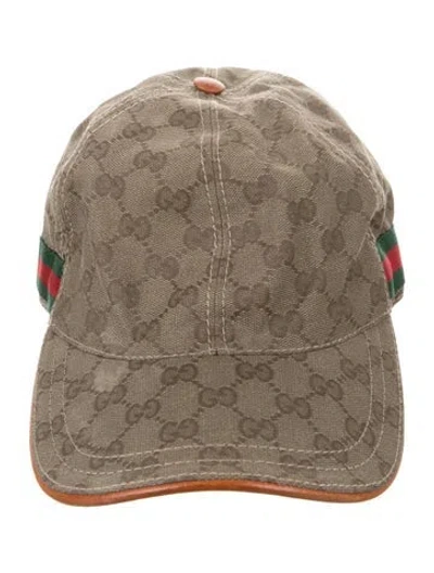 Pre-owned Gucci Patterned Canvas Baseball Cap In Neutral