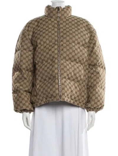 Pre-owned Gucci Patterned Down Jacket In Neutrals