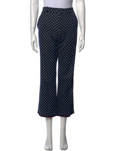 Pre-owned Gucci Patterned Flared Pants In Blue