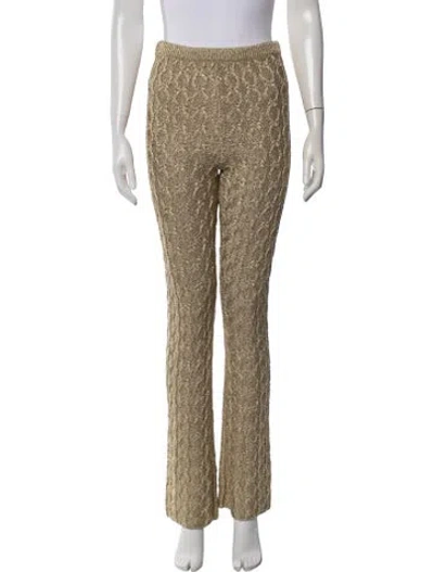 Pre-owned Gucci Patterned Flared Pants W/ Tags In Gold