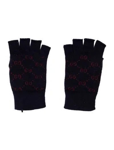 Pre-owned Gucci Patterned Gloves In Blue