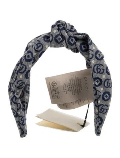Pre-owned Gucci Patterned Headband In Blue