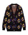 Gucci Patterned Jacquard Cardigan Sweaters And Cardigans Multicolor In Black