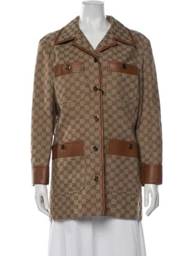 Pre-owned Gucci Patterned Jacket W/ Tags In Brown