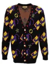Gucci Patterned Jacquard Cardigan Sweaters And Cardigans Multicolor In Multi