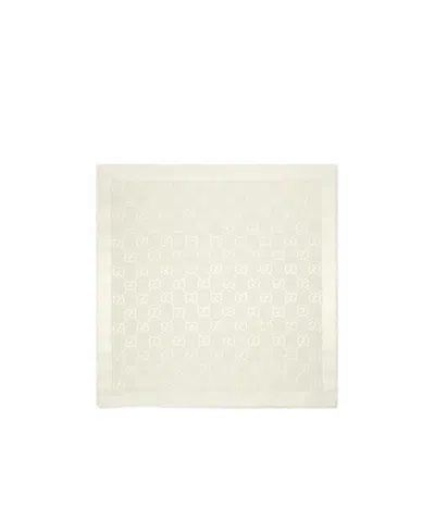 Gucci Patterned-jacquard Silk Scarf In White