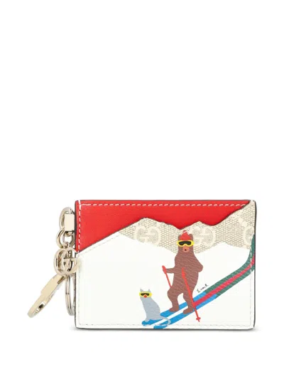 Gucci Patterned Keychain In White