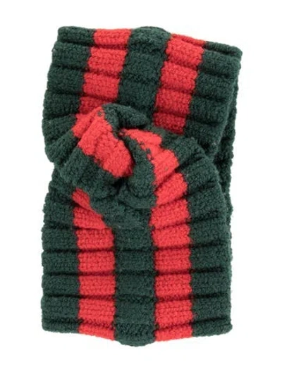 Pre-owned Gucci Patterned Knit Headband  W/tags In Green