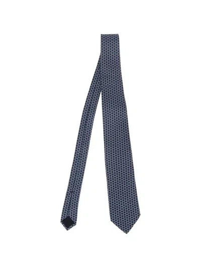 Pre-owned Gucci Patterned Silk Tie In Blue