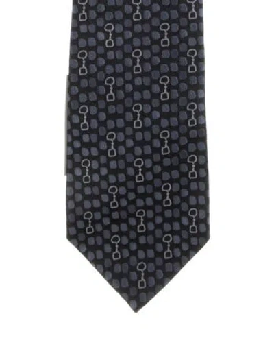 Pre-owned Gucci Patterned Silk Tie In Blue