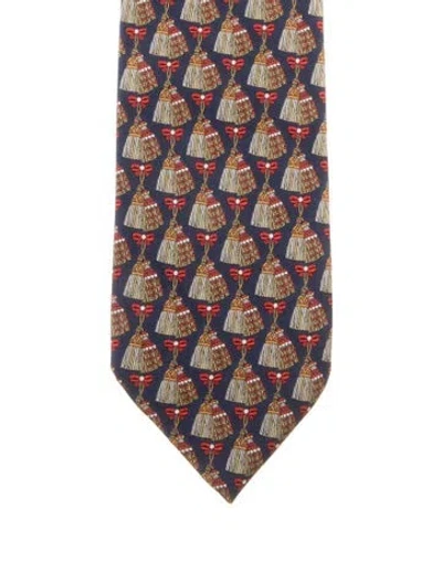 Pre-owned Gucci Patterned Silk Tie In Blue