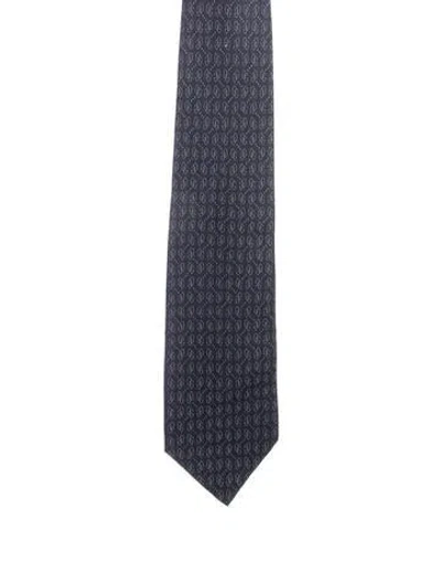 Pre-owned Gucci Patterned Silk Tie In Blue