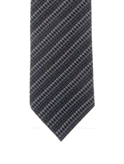 Pre-owned Gucci Patterned Silk Tie In Blue